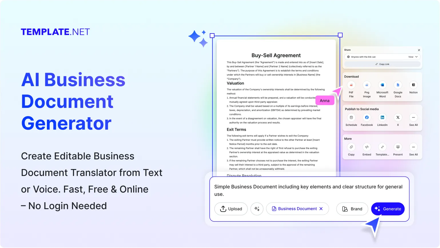 Free AI Business Document Generator, Free Business Document Maker Online